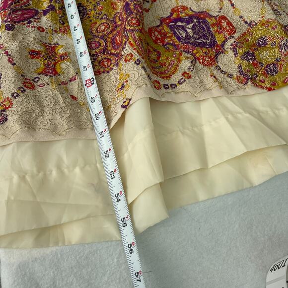 Alice of California Vtg 60s Dress Women M Metallic Batik Print Maxi Boho Formal - Picture 10 of 10